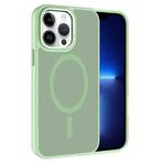 For iPhone 13 Pro Kalebol Metal Lens Frame MagSafe Frosted PC Phone Case(Matcha Green)