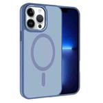 For iPhone 13 Pro Kalebol Metal Lens Frame MagSafe Frosted PC Phone Case(Sierra Blue)