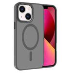 For iPhone 13 Kalebol Metal Lens Frame MagSafe Frosted PC Phone Case(Grey)