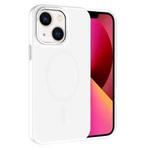 For iPhone 13 Kalebol Metal Lens Frame MagSafe Frosted PC Phone Case(Frosted White)