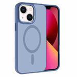 For iPhone 13 Kalebol Metal Lens Frame MagSafe Frosted PC Phone Case(Sierra Blue)