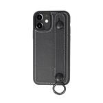 For iPhone 11 Top Layer Cowhide Shockproof Protective Case with Wrist Strap Bracket(Black)