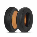 2pcs Insert Protein Leather Ice Silk Cloth Replacement Earpads For Sennheiser MOMENTUM 2.0(Black Yellow)