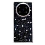 For Huawei Mate X6 Glitter Powder Dots Pattern Phone Case with Holder(Black)