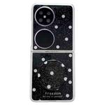 For Huawei Pocket 2 Glitter Powder Dots Pattern Phone Case with Holder(Black)