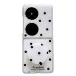 For Huawei Pocket 2 Glitter Powder Dots Pattern Phone Case with Holder(White)
