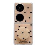For Huawei Pocket 2 Glitter Powder Dots Pattern Phone Case with Holder(Gold)