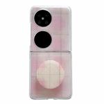 For Huawei Pocket 2 Glitter Powder Dots Pattern Phone Case with Holder(Pink)
