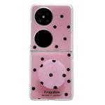 For Huawei Pocket 2 Glitter Powder Dots Pattern Phone Case with Holder(Rose Red)