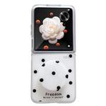 For Honor Magic V Flip Glitter Powder Dots Pattern Phone Case with Holder(White)