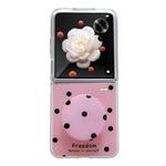 For Honor Magic V Flip Glitter Powder Dots Pattern Phone Case with Holder(Rose Red)