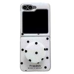 For Samsung Galaxy Z Flip6 Glitter Powder Dots Pattern Phone Case with Holder(White)