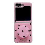 For Samsung Galaxy Z Flip6 Glitter Powder Dots Pattern Phone Case with Holder(Rose Red)
