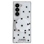 For Samsung Galaxy Z Fold6 Glitter Powder Dots Pattern Phone Case with Holder(White)