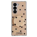 For Samsung Galaxy Z Fold6 Glitter Powder Dots Pattern Phone Case with Holder(Gold)