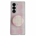 For Samsung Galaxy Z Fold6 Glitter Powder Dots Pattern Phone Case with Holder(Pink)