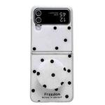 For Samsung Galaxy Z Flip4 Glitter Powder Dots Pattern Phone Case with Holder(White)