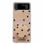 For Samsung Galaxy Z Flip4 Glitter Powder Dots Pattern Phone Case with Holder(Gold)