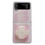 For Samsung Galaxy Z Flip4 Glitter Powder Dots Pattern Phone Case with Holder(Pink)