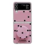 For Samsung Galaxy Z Flip4 Glitter Powder Dots Pattern Phone Case with Holder(Rose Red)