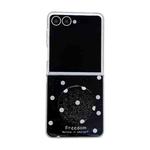 For Samsung Galaxy Z Flip7 5G Glitter Powder Dots Pattern Phone Case with Holder(Black)