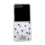 For Samsung Galaxy Z Flip7 5G Glitter Powder Dots Pattern Phone Case with Holder(White)