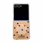 For Samsung Galaxy Z Flip7 5G Glitter Powder Dots Pattern Phone Case with Holder(Gold)