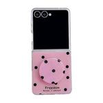 For Samsung Galaxy Z Flip7 5G Glitter Powder Dots Pattern Phone Case with Holder(Rose Red)