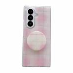 For Samsung Galaxy Z Fold7 5G Glitter Powder Dots Pattern Phone Case with Holder(Pink)