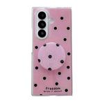 For Samsung Galaxy Z Fold7 5G Glitter Powder Dots Pattern Phone Case with Holder(Rose Red)