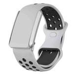 For WHOOP 4.0 Hole Style Butterfly Buckle Two Color Silicone Watch Band(Light Grey Black)