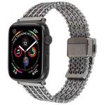 For Apple Watch 46mm / 49mm / 45mm / 44mm Magnetic Snap Clasp Steel Mesh Metal Watch Band(Grey)