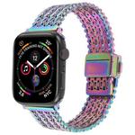 For Apple Watch 46mm / 49mm / 45mm / 44mm Magnetic Snap Clasp Steel Mesh Metal Watch Band(Colorful)