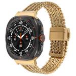 For Samsung Galaxy Watch Ultra 47mm Magnetic Snap Clasp Steel Mesh Metal Watch Band(Gold)