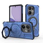 For vivo V60 5G Global J-20 Solid Color MagSafe Magnetic TPU+PC Phone Case(Blue)