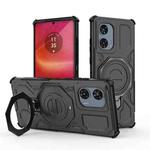 For Motorola Edge 50 Fusion 5G Global J-20 Solid Color MagSafe Magnetic TPU+PC Phone Case(Black)