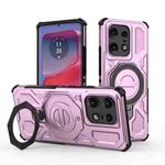 For Motorola Edge 50 Pro 5G Global J-20 Solid Color MagSafe Magnetic TPU+PC Phone Case(Pink)