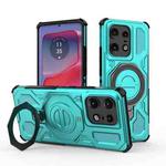 For Motorola Edge 50 Pro 5G Global J-20 Solid Color MagSafe Magnetic TPU+PC Phone Case(Lake Blue)