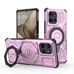 For Motorola Edge 50 5G Global J-20 Solid Color MagSafe Magnetic TPU+PC Phone Case(Pink)