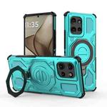 For Motorola Edge 50 5G Global J-20 Solid Color MagSafe Magnetic TPU+PC Phone Case(Lake Blue)