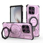 For Motorola Edge 60 Pro 5G J-20 Solid Color MagSafe Magnetic TPU+PC Phone Case(Pink)