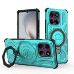 For Motorola Edge 60 Pro 5G J-20 Solid Color MagSafe Magnetic TPU+PC Phone Case(Lake Blue)
