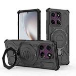 For Motorola Edge 60 Pro 5G J-20 Solid Color MagSafe Magnetic TPU+PC Phone Case(Black)
