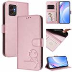 For Samsung Galaxy XCover7 Pro Litter Panda Embossing RFID Leather Phone Case with Lanyard(Pink)