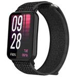 For Xiaomi Smart Band 9 Pro / Redmi Watch 5 Nylon Loop Hook and Loop Fastener Watch Band(Black Grey)