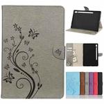 For Samsung Galaxy Tab S6 T860 / T865 Butterfly Flower Embossing Pattern Horizontal Flip Leather Case with Holder & Card Slots & Wallet(Grey)