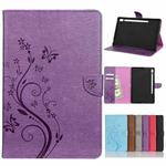 For Samsung Galaxy Tab S6 T860 / T865 Butterfly Flower Embossing Pattern Horizontal Flip Leather Case with Holder & Card Slots & Wallet(Purple)