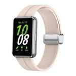 For Samsung Galaxy Fit 3 Magnetic Fold Silver Buckle Silicone Watch Band(Starlight Color)