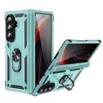 For Samsung Galaxy Z Fold7 5G Shockproof TPU + PC Phone Case with Holder(Dark Green)