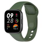 For Redmi Watch 3 xDfind Solid Color Silicone Watch Band, with Button(Dark Green)